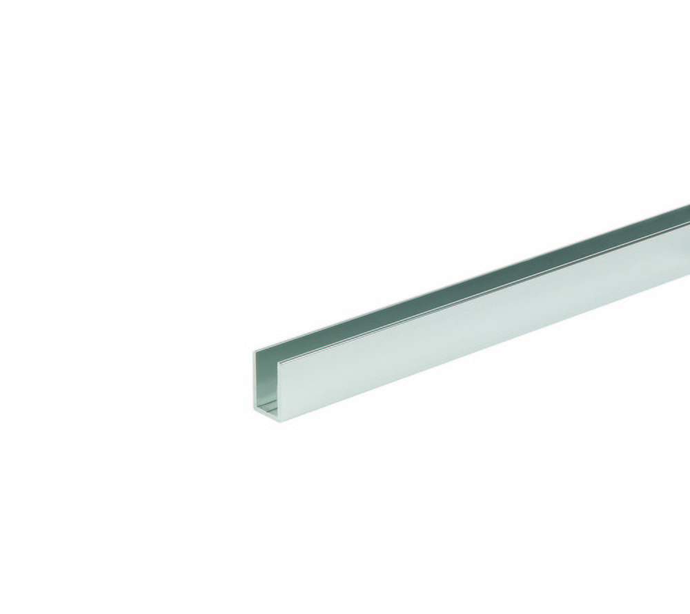 U-profil 13 x 20 mm,               blankförkromad, 5000 mm