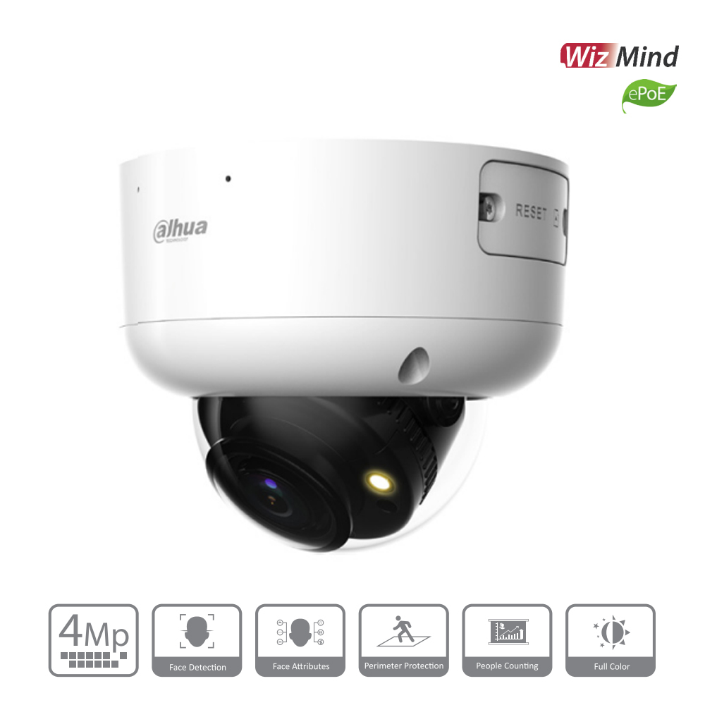 4MP Kamera (Dome) 2.8mm lins.      Full-Color 2.0, LED, WizMind