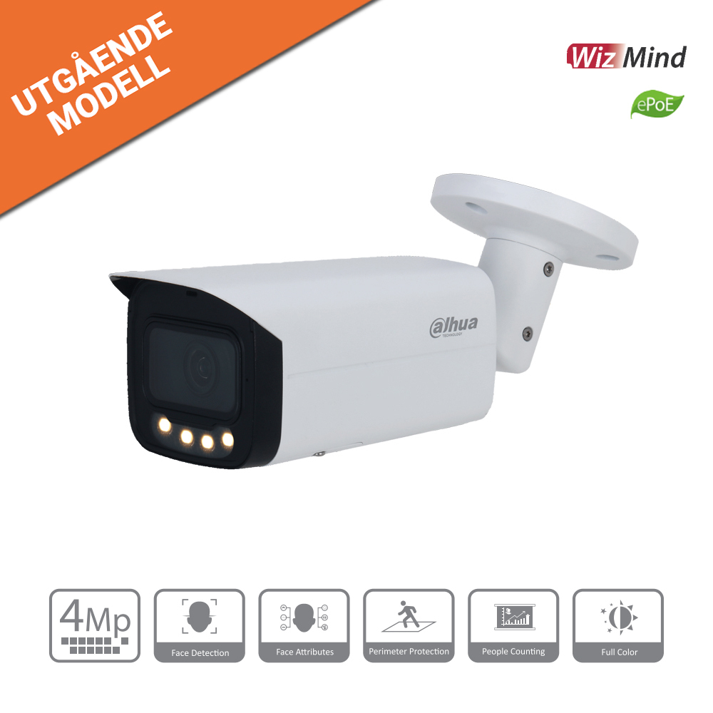 4MP Bullet Kamera 3.6mm lins,      Full Color 2.0, LED, Wizmind