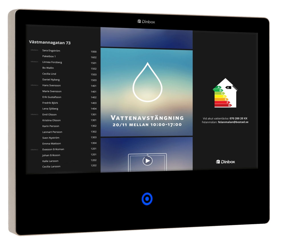 DinBox bokningstavla Wallpad 24tum