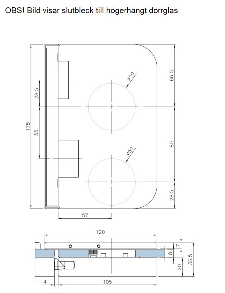 Nordic Frame slutbleck för glas,   VÄ, vit RAL 9016