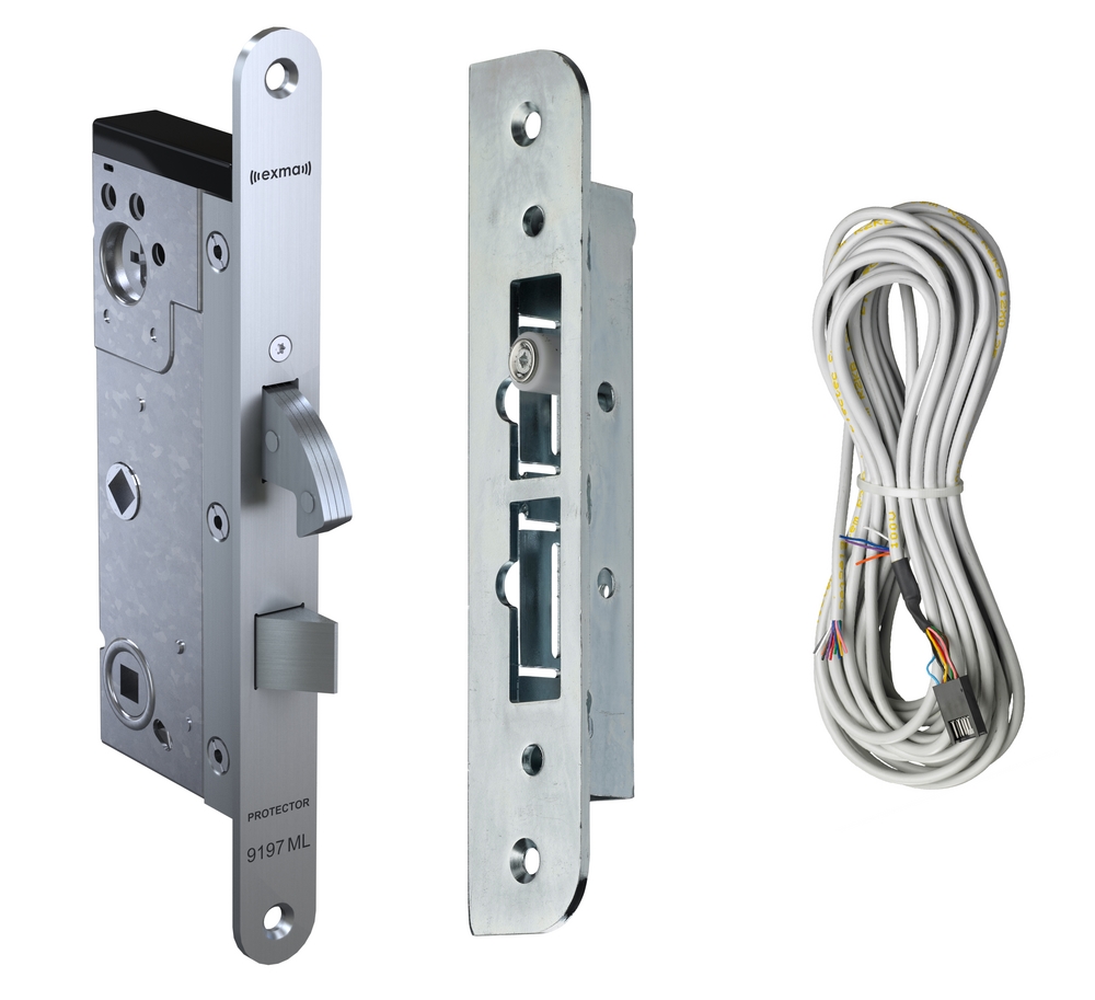 Motorlås Exma Protector 9197ML     Höger kpl