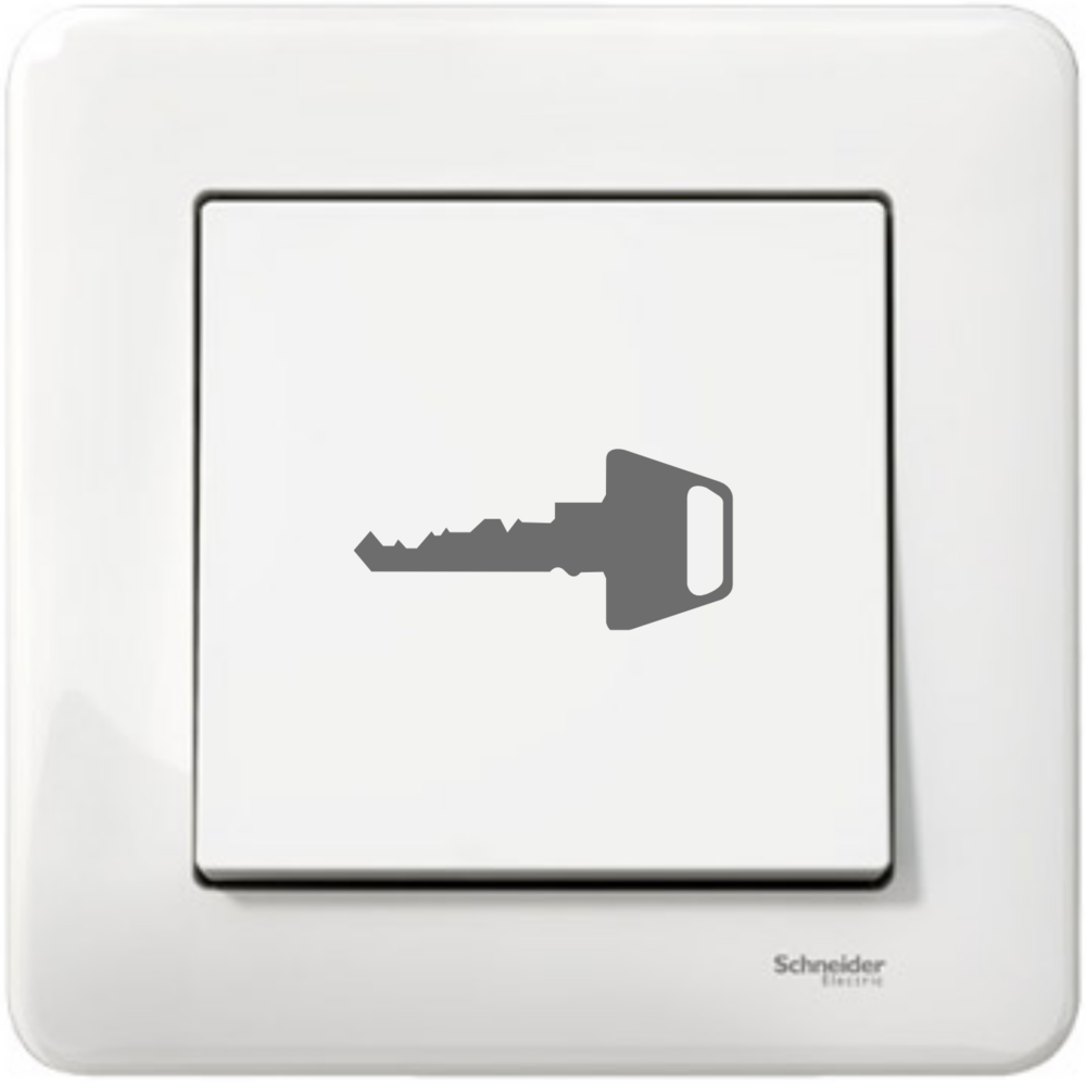 Tryckknapp Exxact Primo vit        utanpåliggande nyckelsymbol