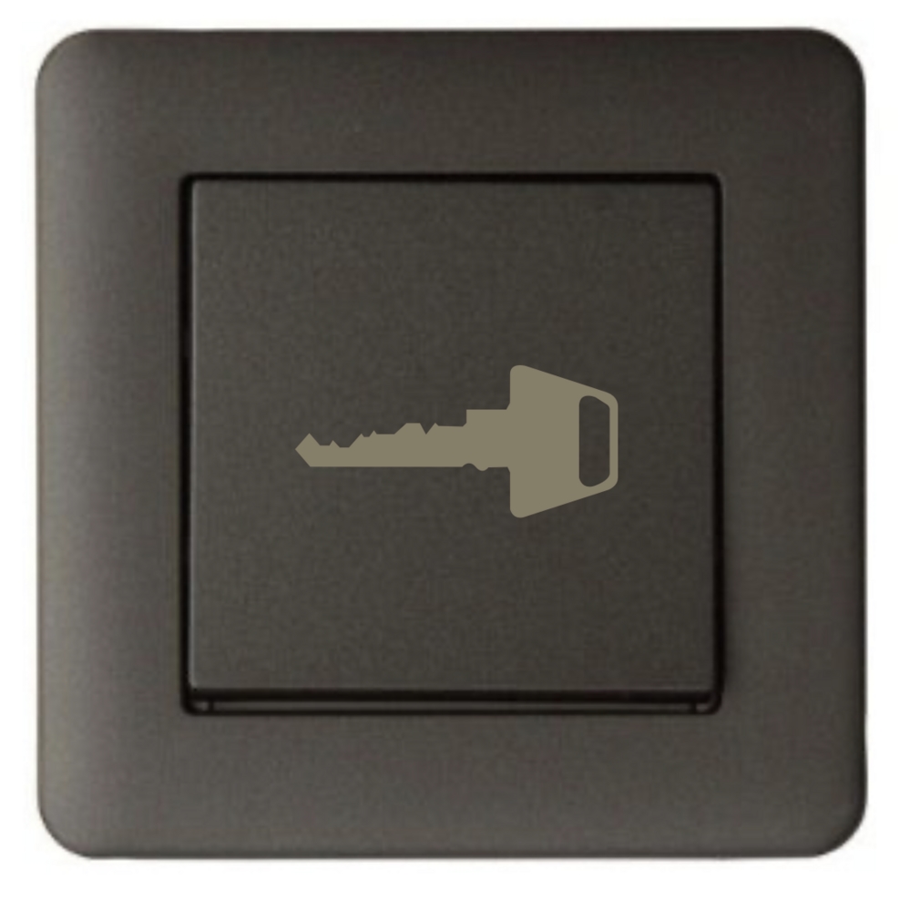 Tryckknapp Exxact Primo svart      infälld, nyckelsymbol