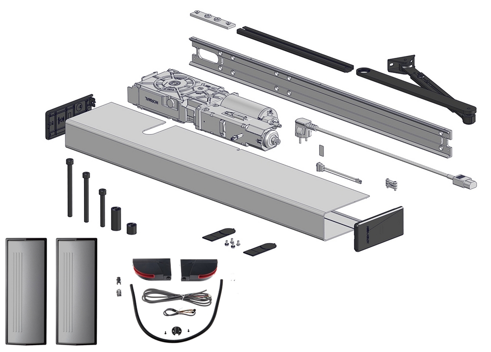 Slagdörrsautomatik SW300-S         PUSH-paket - Flatscan paket