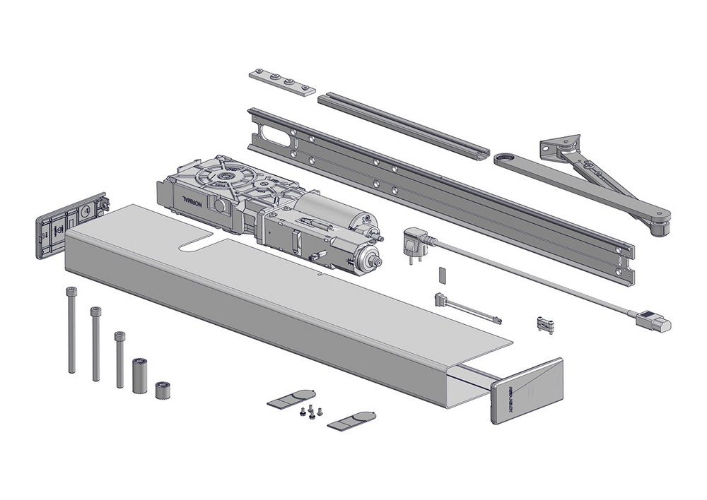 Slagdörrsautomatik SW300-S         PUSH-paket - Pearl Dark Gray