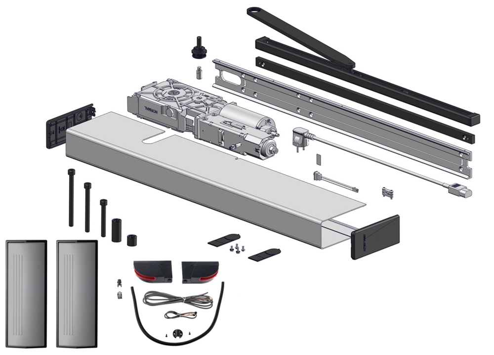 Slagdörrsautomatik SW300-S         PULL-paket - Flatscan paket