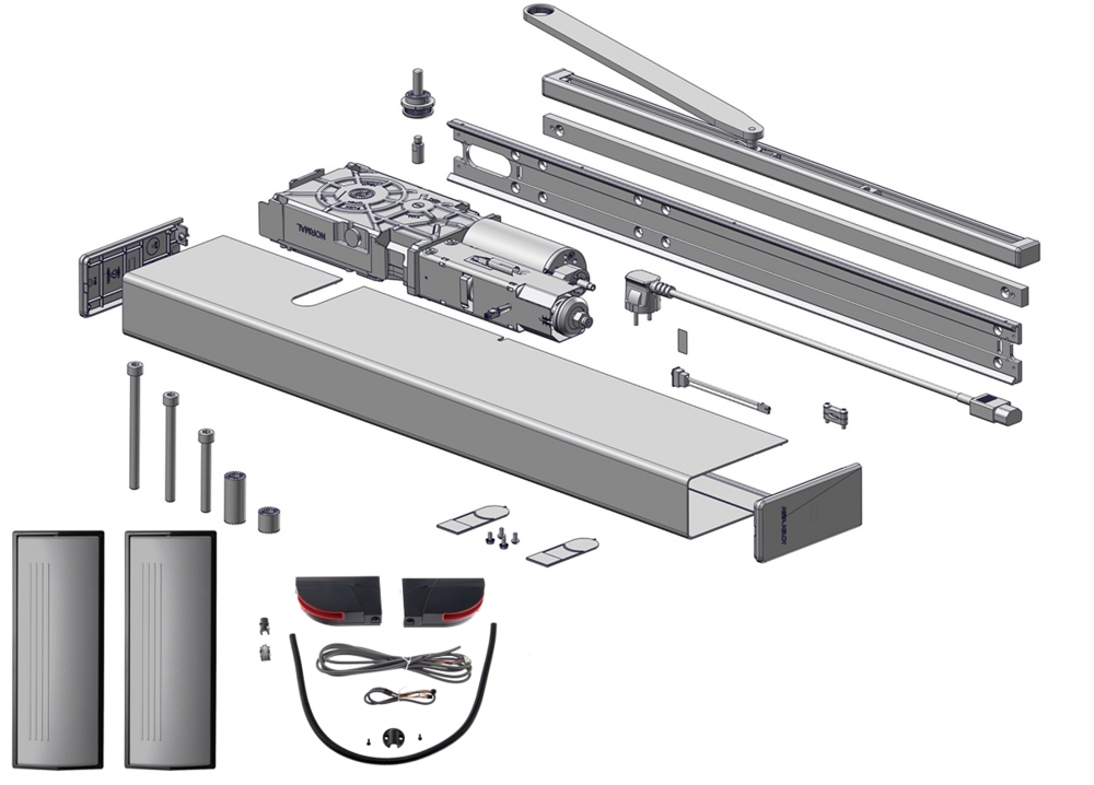 Slagdörrsautomatik SW300-S         PULL-paket - PD - Flatscan paket