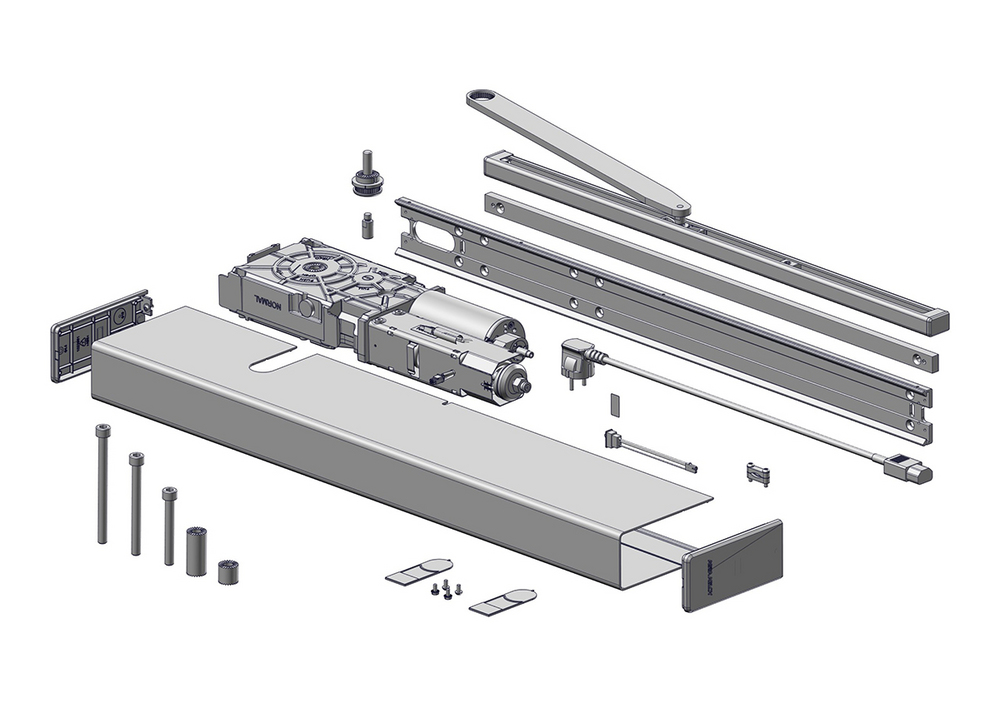 Slagdörrsautomatik SW300-S         PULL-paket - Pearl Dark Gray