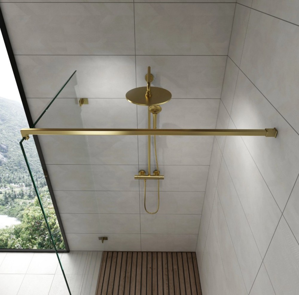 Duschstag, G/V, 90°, 20x20mm       , 1000mm, matt mässing