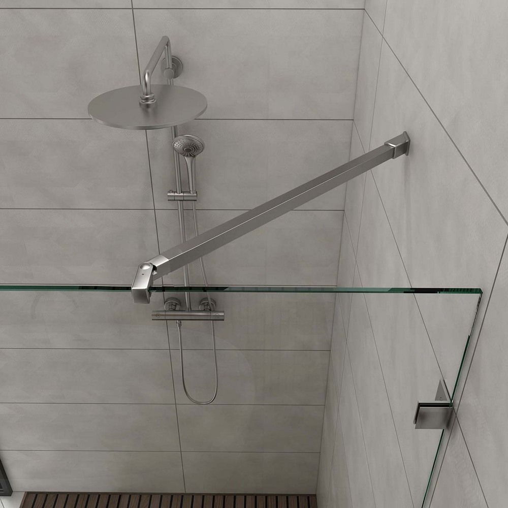 Duschstag, G/V, 45°, 20x20mm,      1250mm, blank krom