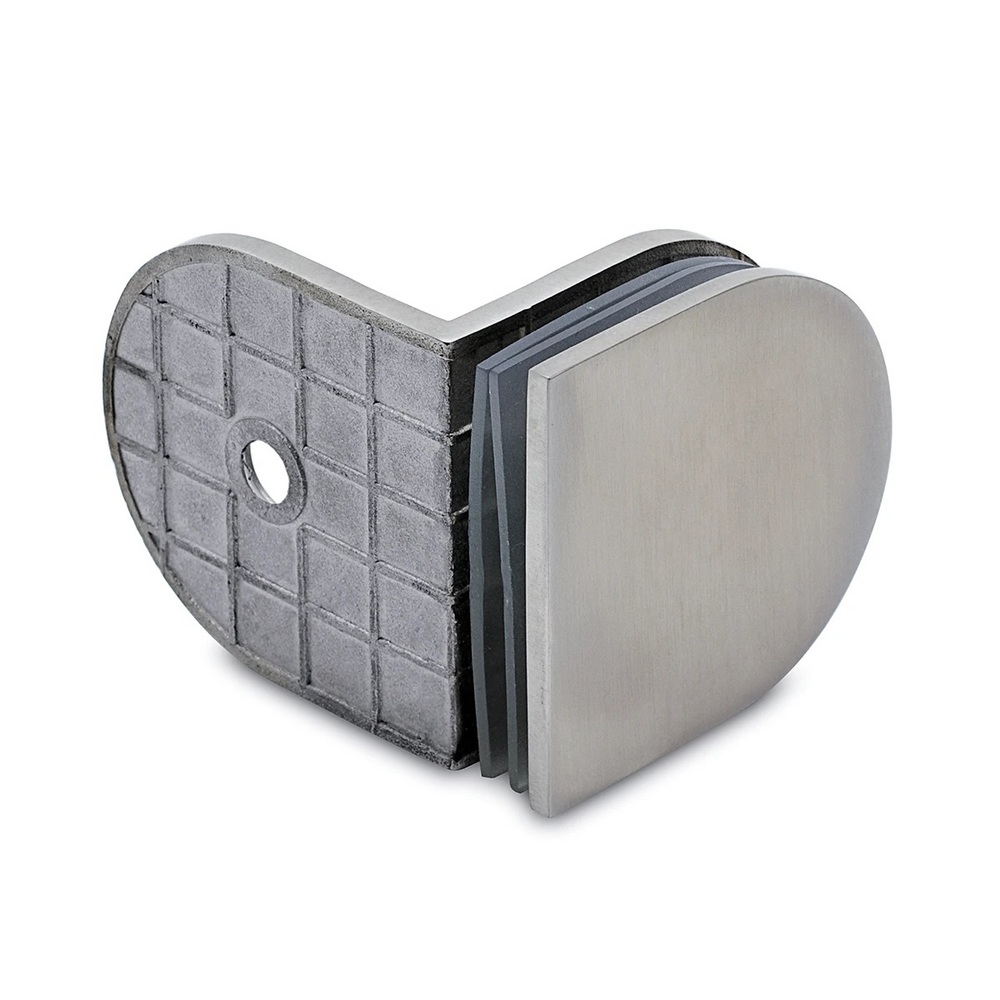 Klämfäste 90°, G/V, 8-10mm glas,   blankpolerad