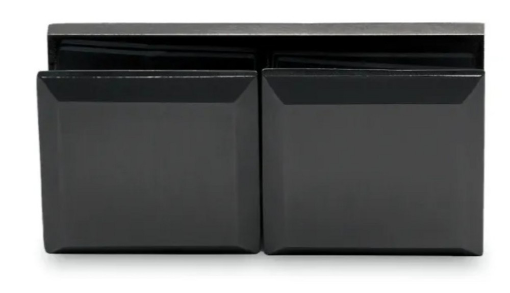 Klämfäste 180°, G/G, 8-12 mm glas, svart