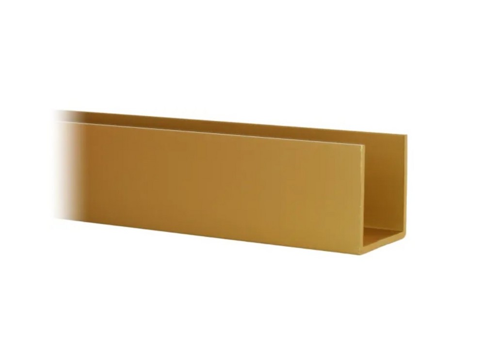 U-Profil, matt mässings design     20x20x20mm, L 2500mm