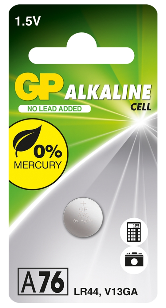 Batteri GP knappcell LR44          1,5V 1-pack Alkaline