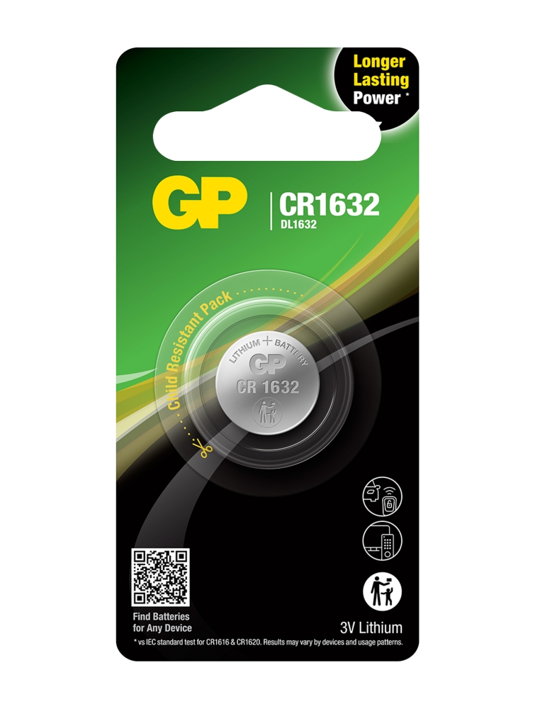 Batteri GP CR1632-C1 3V            Lithium