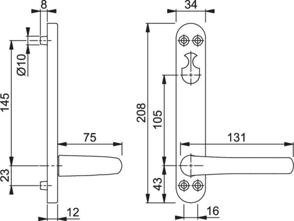 Handtag Hoppe Tokyo 1710RVH/3900NS insida rokoko, F1