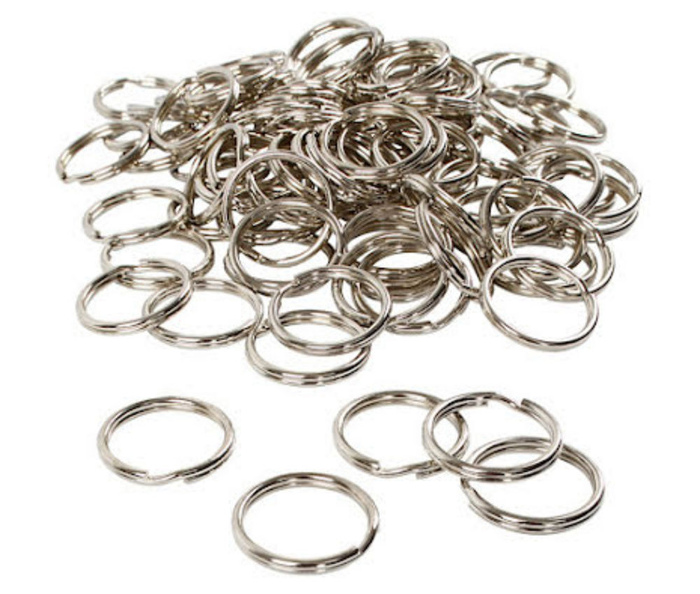 Metallnyckelringar 25mm, 100-pack