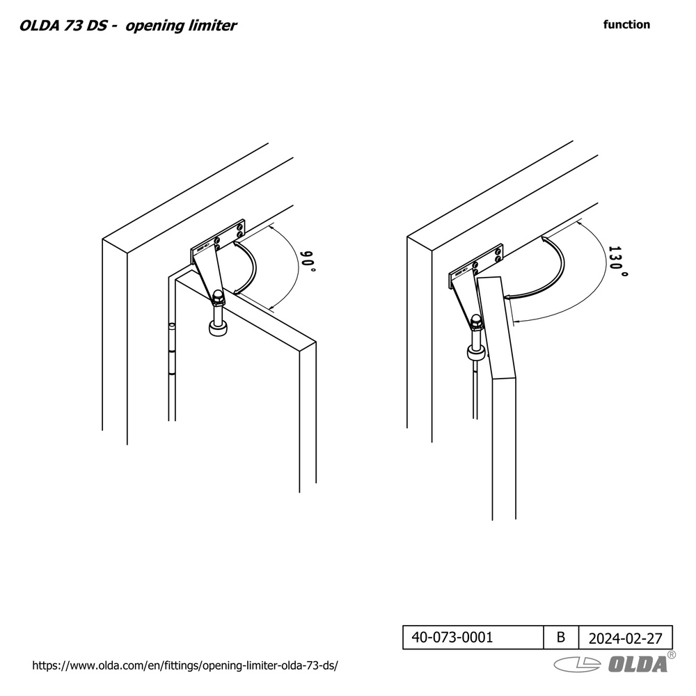 OLDA 73 DS svart - dörrstopp KIT