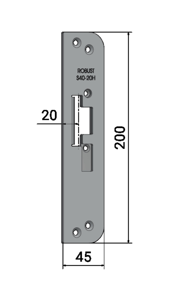 Monteringsstolpe S40-20H (plösmått 20mm)