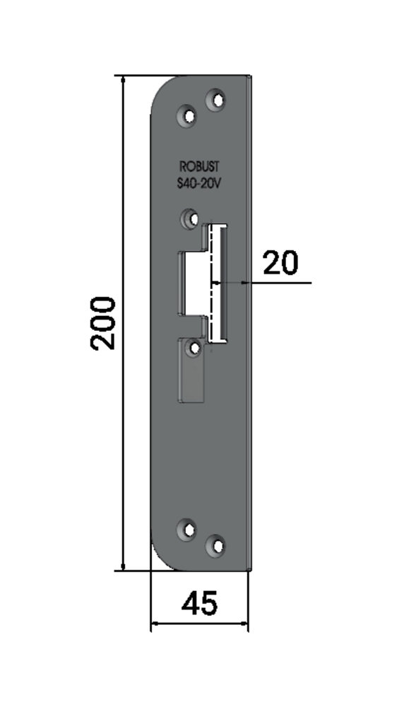 Monteringsstolpe S40-20V (plösmått 20mm)