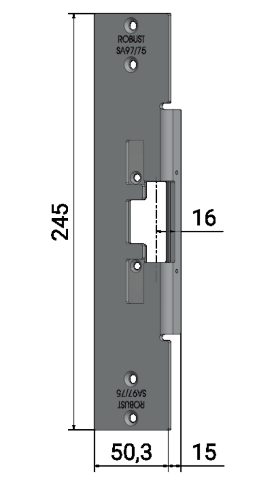 Monteringsstolpe Robust SA97/75 anpassad för Wicstyle 75 evo (100-300)