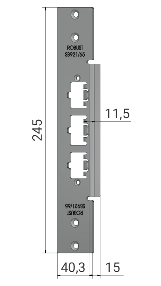 Slutbleck Robust SB921/65 anpassad för Wicstyle 65 Evo, Stålprofil 300