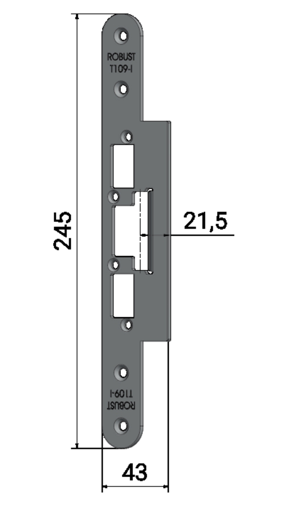 Monteringsstolpe T109-I 21,5mm för metallkarm