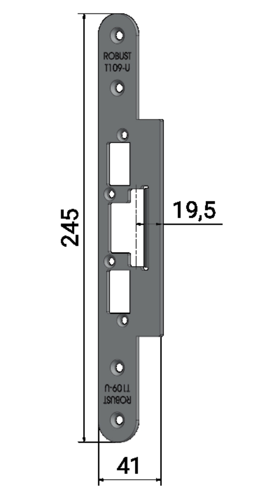 Monteringsstolpe T109-U 19,5mm för metallkarm