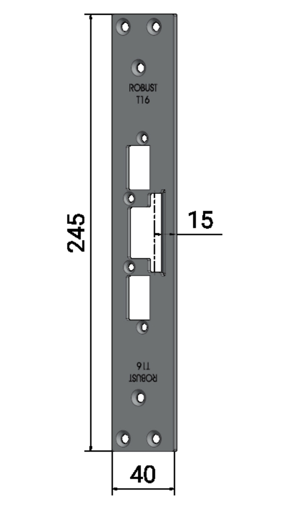 Monteringsstolpe T16, 15mm för     dubbelfallås