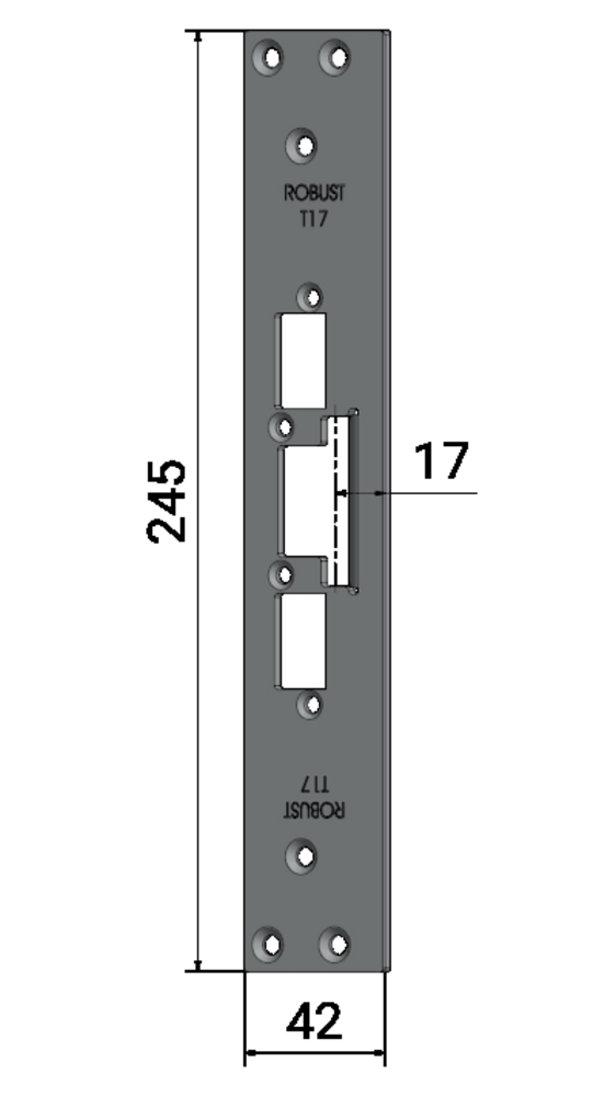 Monteringsstolpe T17, 17mm för     dubbelfallås