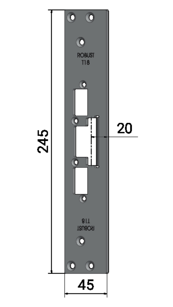 Monteringsstolpe T18, 20mm för     dubbelfallås