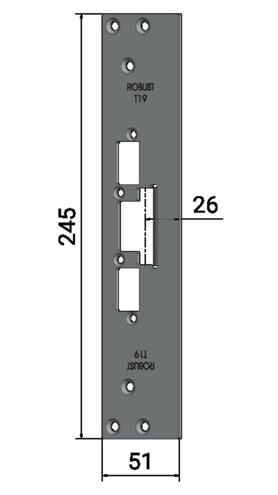 Monteringsstolpe T19, 26mm för     dubbelfallås
