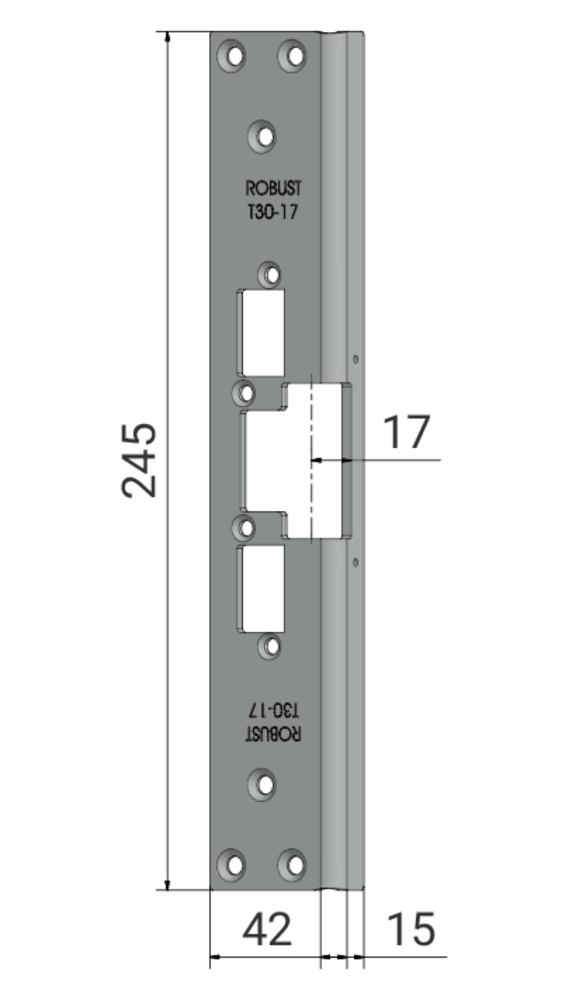 Monteringsstolpe T30-17 för        dubbelfallås