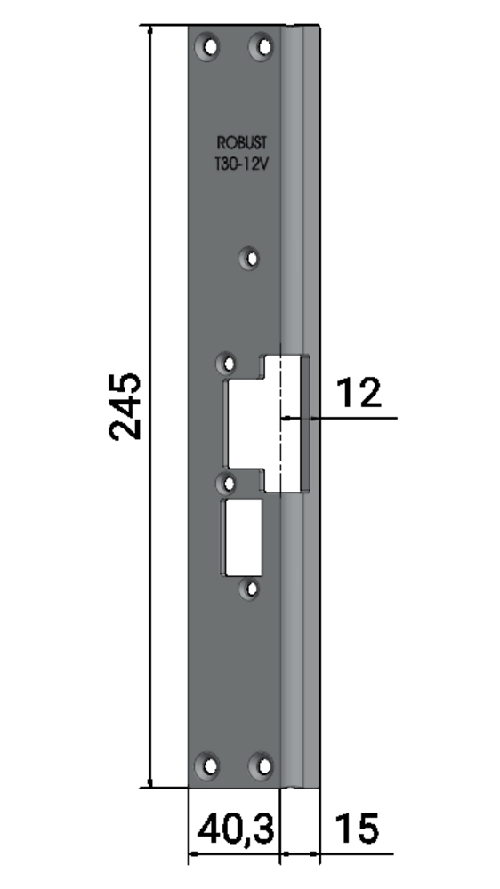 Monteringsstolpe T30-12 vänster fördubbelfallås