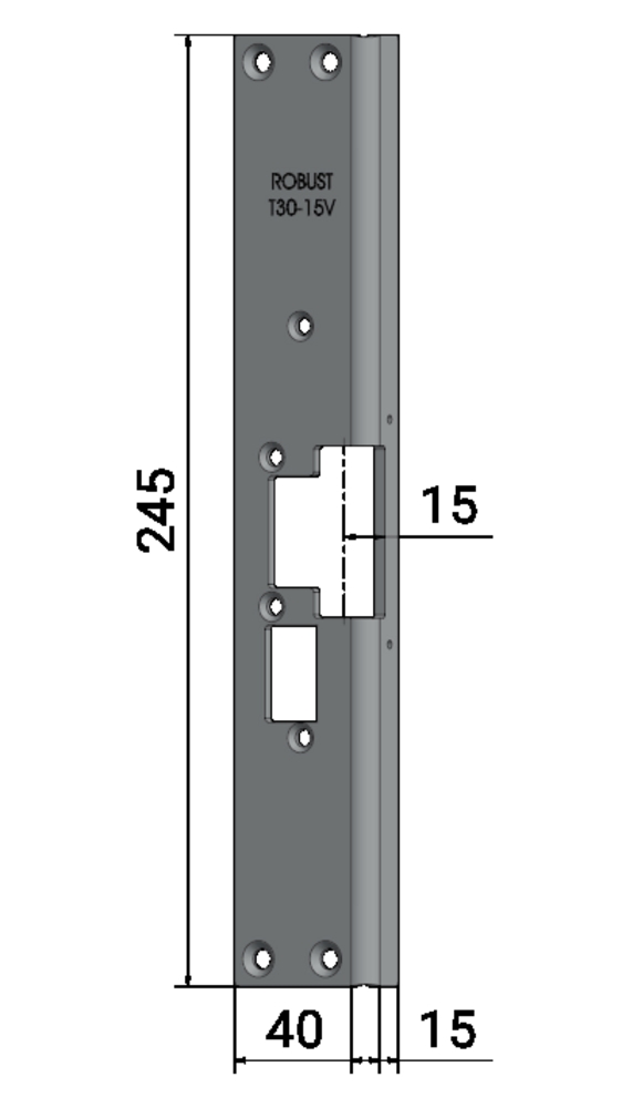 Monteringsstolpe T30-15 vänster fördubbelfallås
