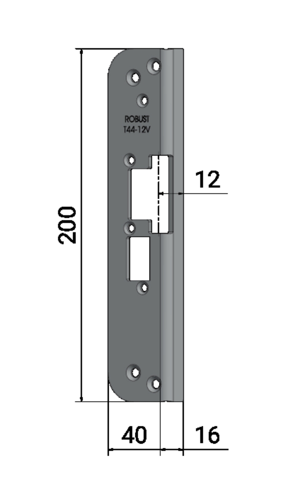 Monteringsstolpe T44-12V för       dubbelfallås