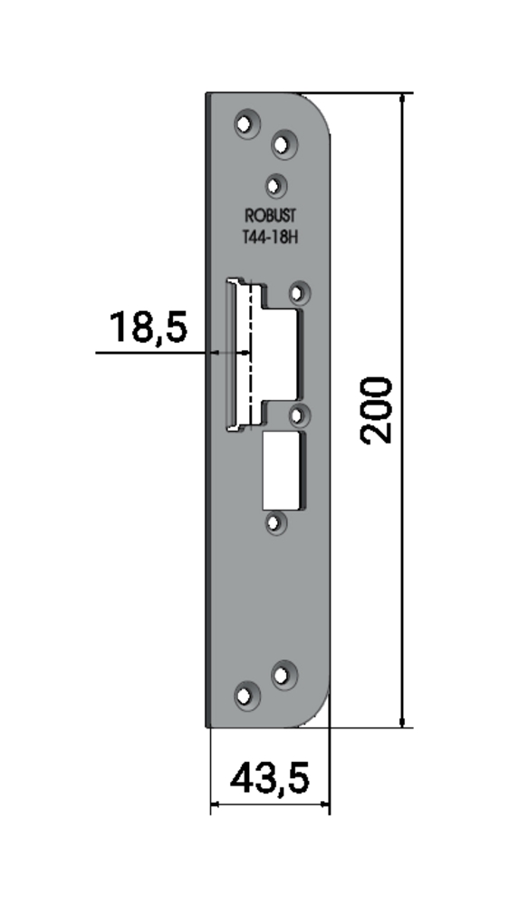 Monteringsstolpe T44-18H för       dubbelfalllås