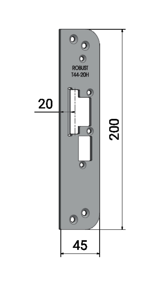 Monteringsstolpe T44-20H för       dubbelfallås
