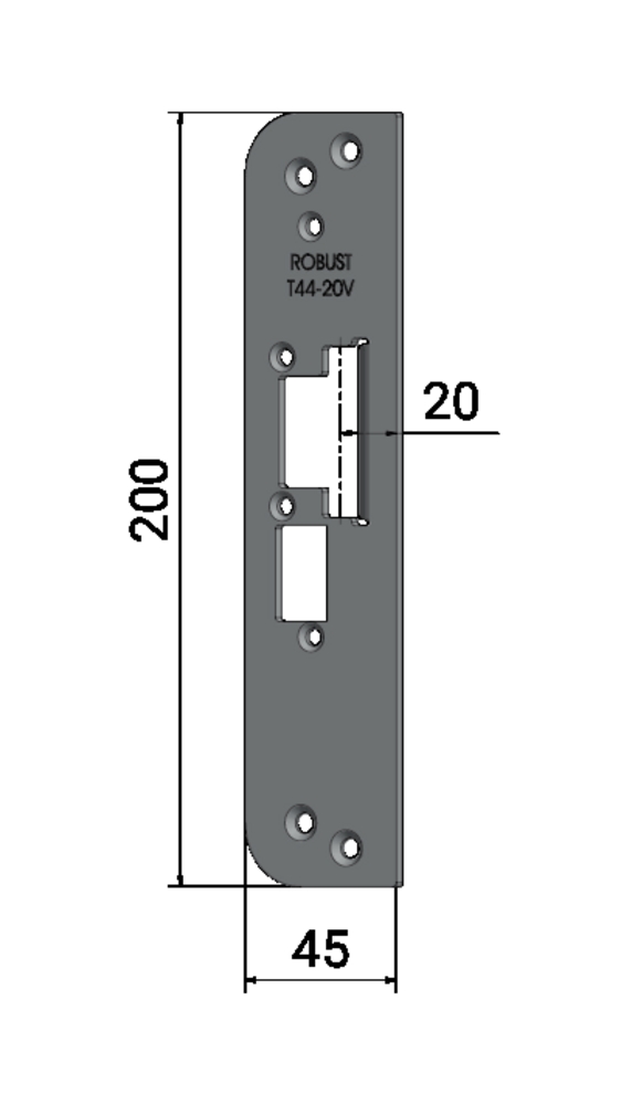 Monteringsstolpe T44-20V för       dubbelfallås