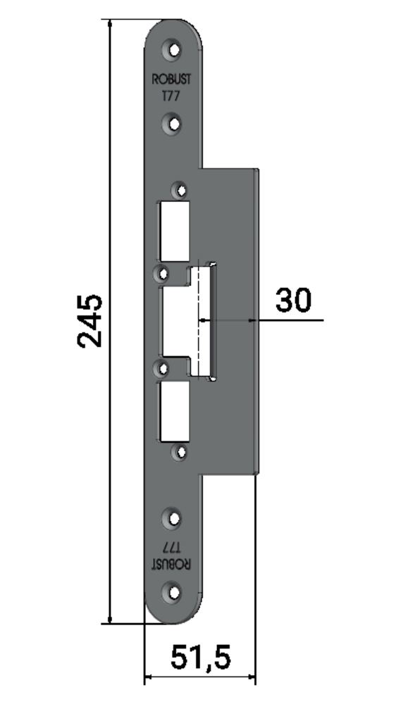 Monteringsstolpe T77 30mm för      metallkarm
