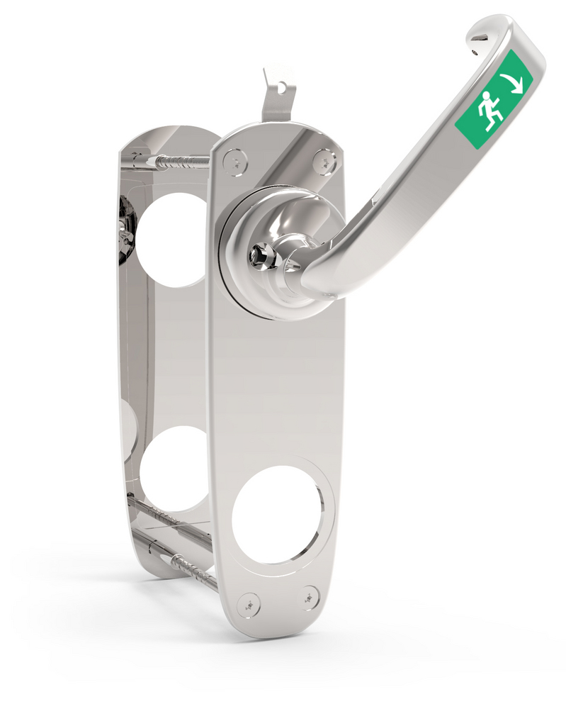 Nödutrymningsbeslag Safetron 791   Höger Krom