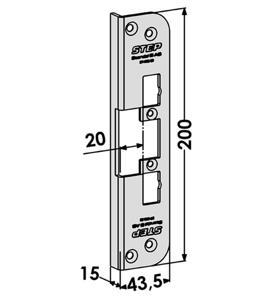 Monteringsstolpe ST4005-20 till    STEP 40 vinkel (1487-3)