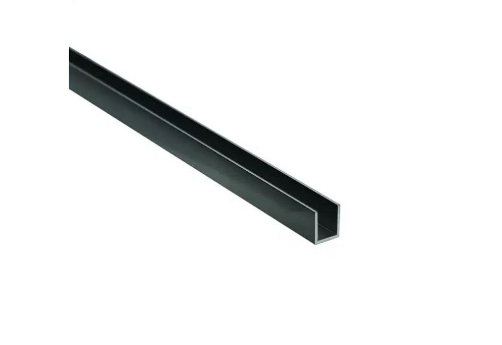 U-profil svart, 1x12x10,2mm,       L=2500mm