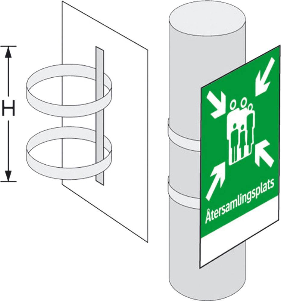 Stolpfäste rund för plana skyltar  390mm (diameter 175mm)