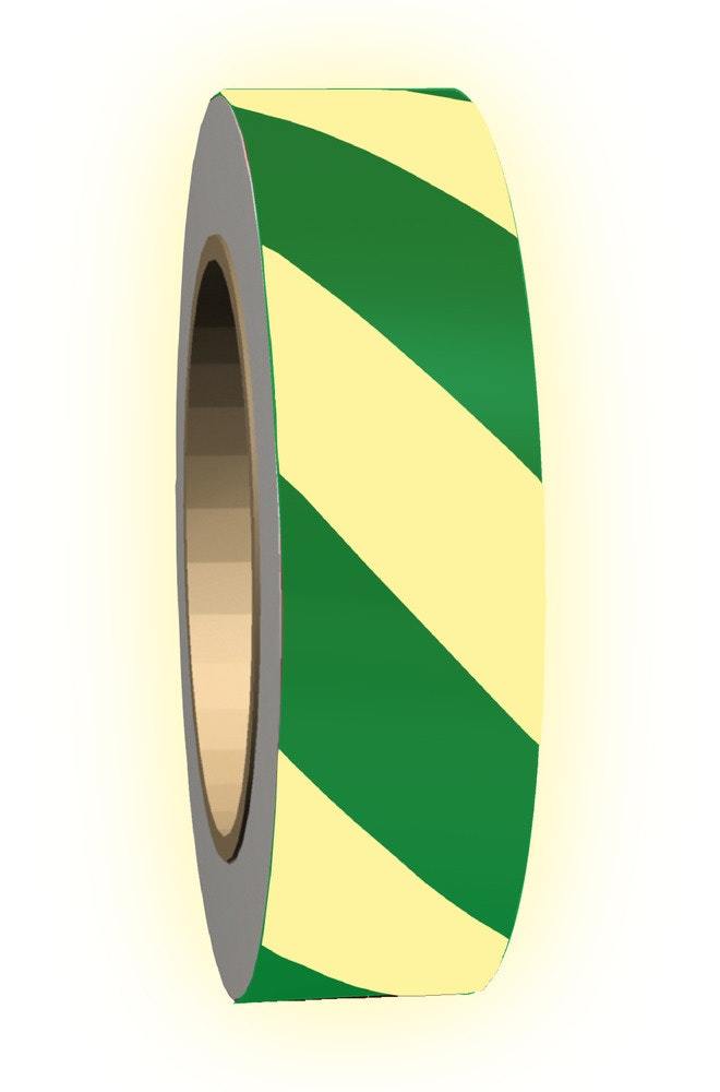 Nödmarkering gul/grön efterlysande 40mm x 10m
