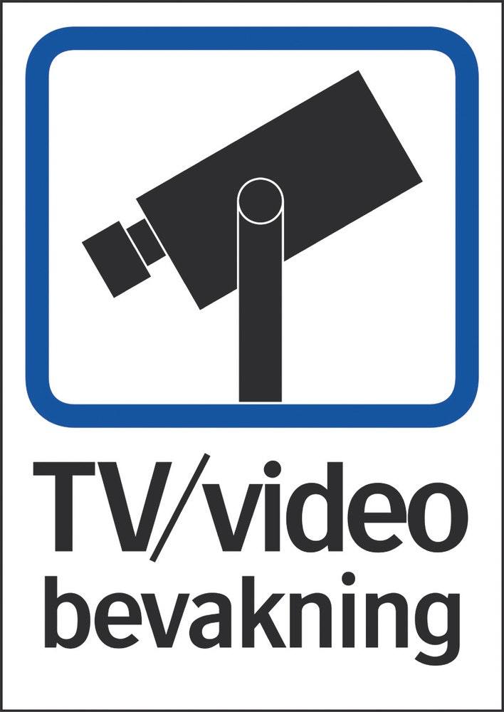 Ordningsskylt 148x210 mm TV/Video  bevakning självhäftande