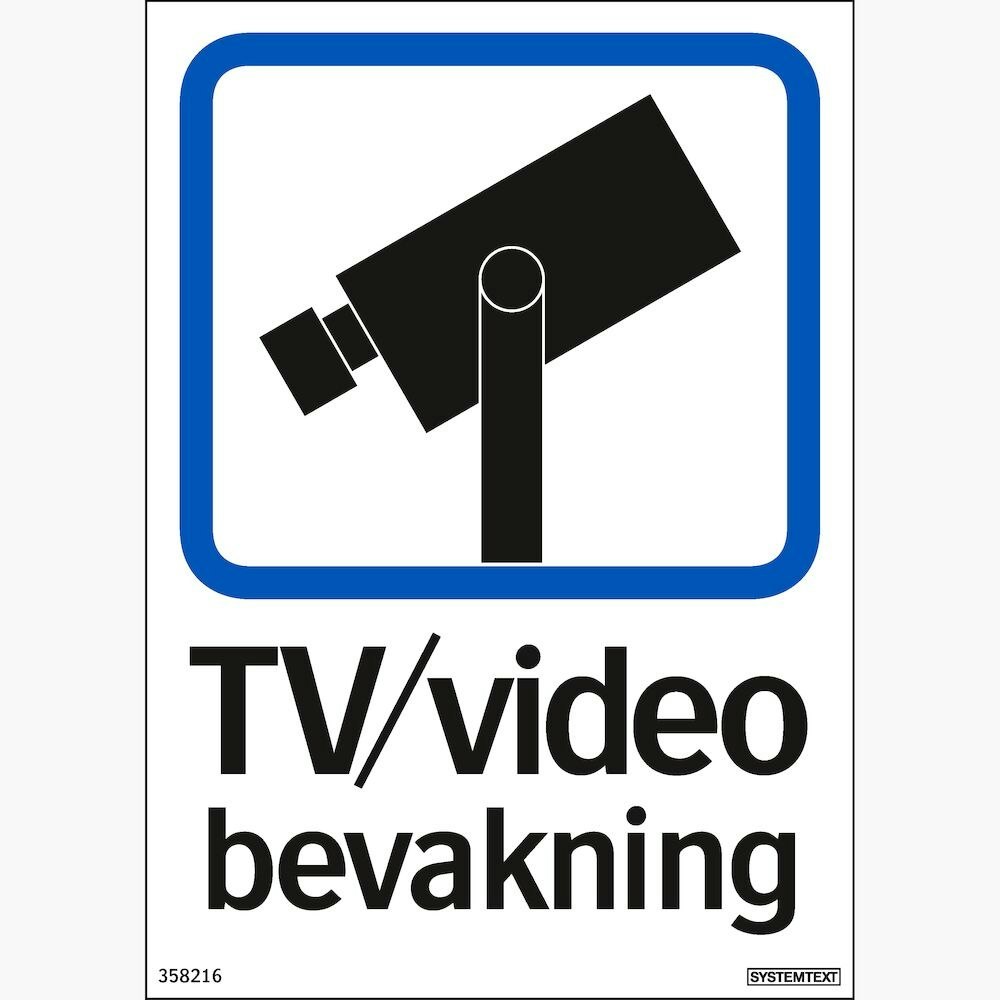 Ordningsskylt 148x105 mm TV/Video  bevakning dubbelsidig