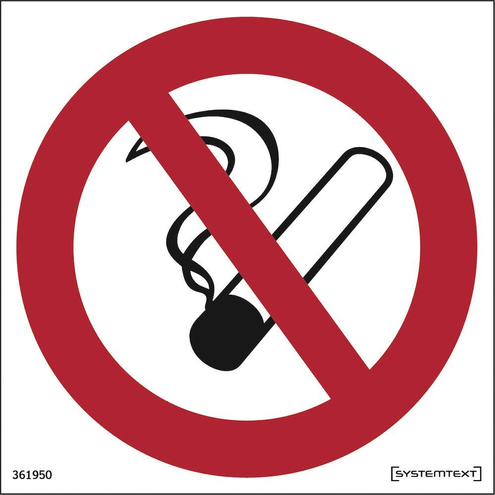 Förbudsskylt 80x80mm Rökning       förbjuden självhäftande