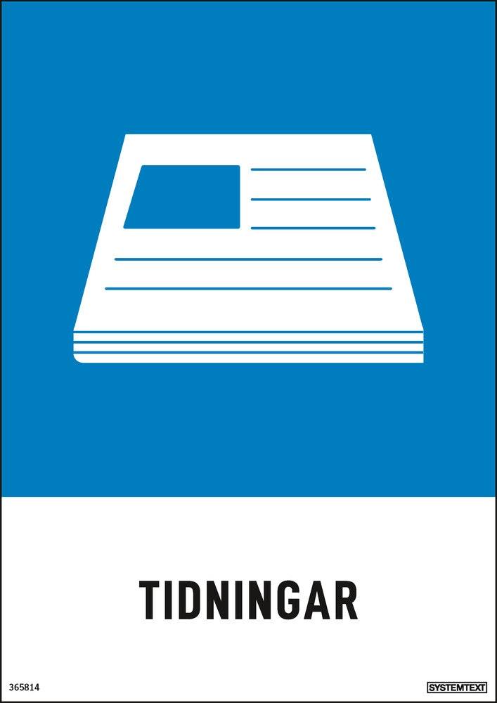 Miljöskylt 210x297mm Tidningar     självhäftande